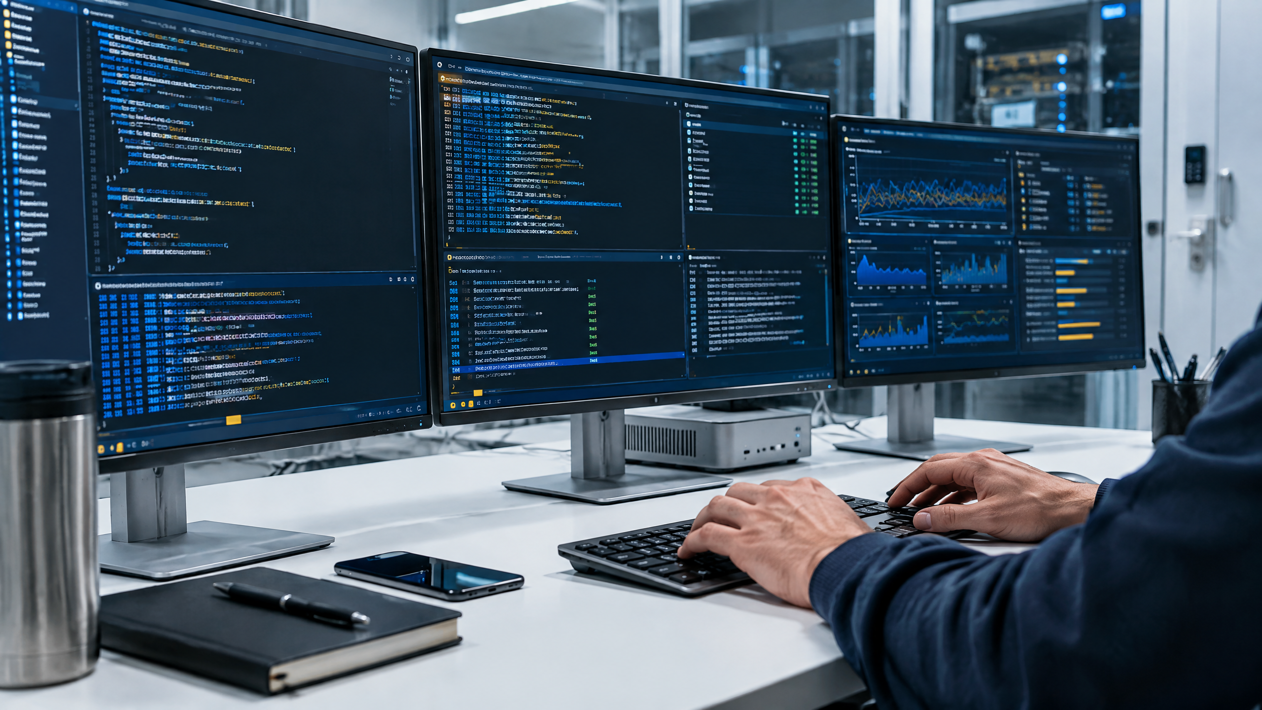 Local terminals running automation and code